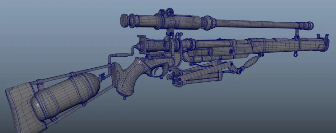 3D建模丨写实蒸汽朋克枪 游戏模型武器设计
